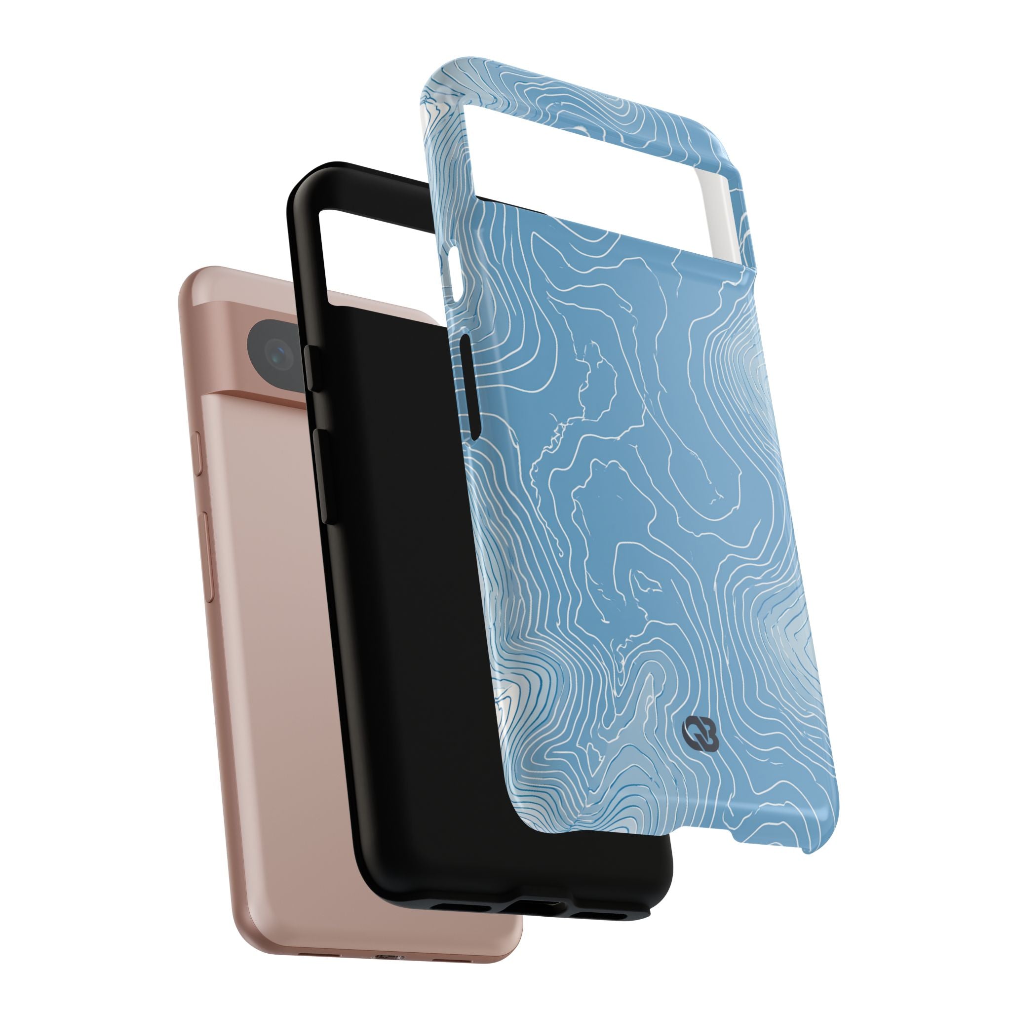 Blue Tough Phone Case for Google Pixel - Glacial Ridge Topo