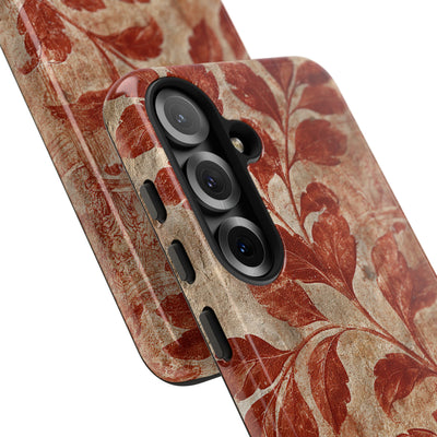 Terracotta Botanical Fresco · Tough Phone Case for Samsung · Red