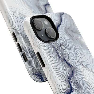 White Tough 2.0 Magsafe Phone Case for iPhone - Nordic Ridge Topo
