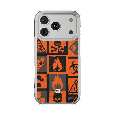 Urban Hazard · Clear Impact Magnetic Phone Case for iPhone · Orange