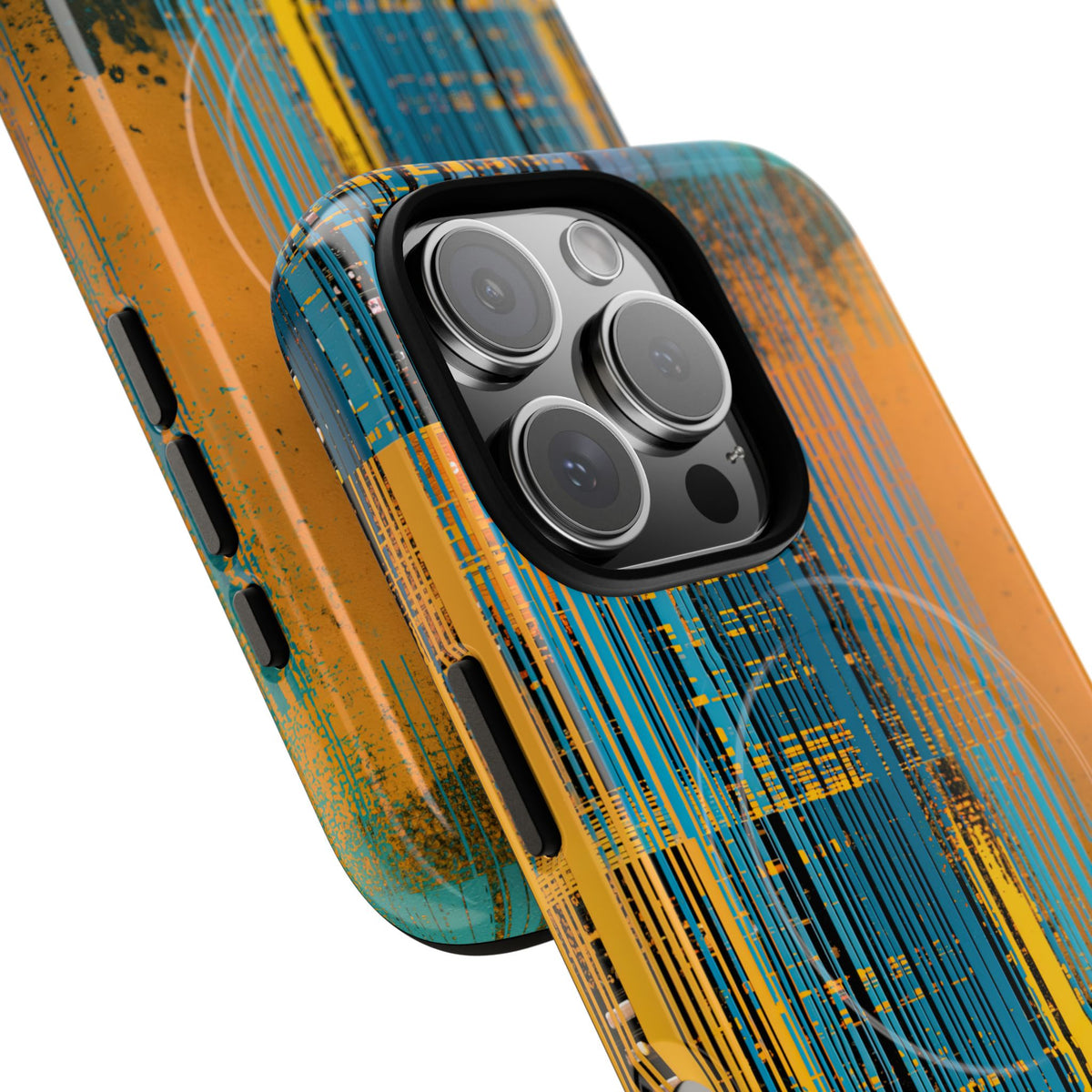 Cyber Glitch Stream · Tough 2.0 Magnetic Phone Case for iPhone · Teal