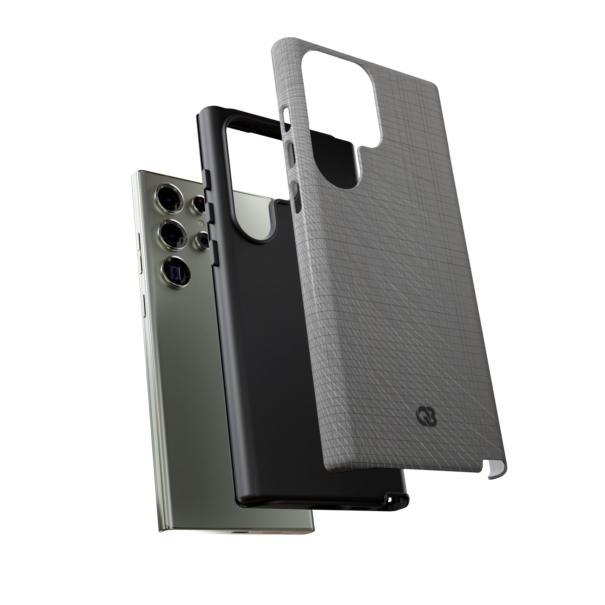 Grey Tough Phone Case for Samsung - Chrome Mesh Warp