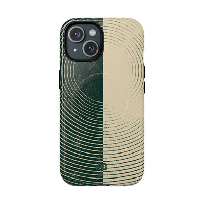 Green Tough 2.0 Magsafe Phone Case for iPhone - Evergreen Split Grain