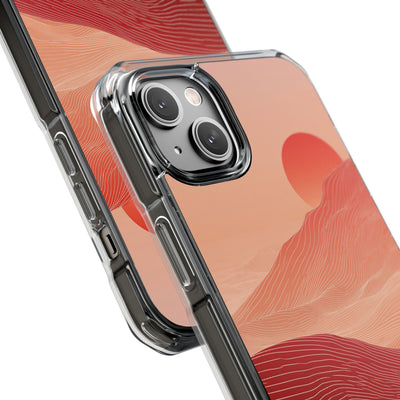 Red Impact MagSafe Phone Case for iPhone - Crimson Ridge Lines