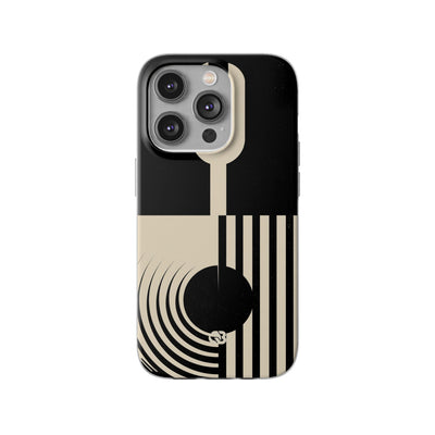 Black Lite Phone Case for iPhone - Ivory Signal Grid