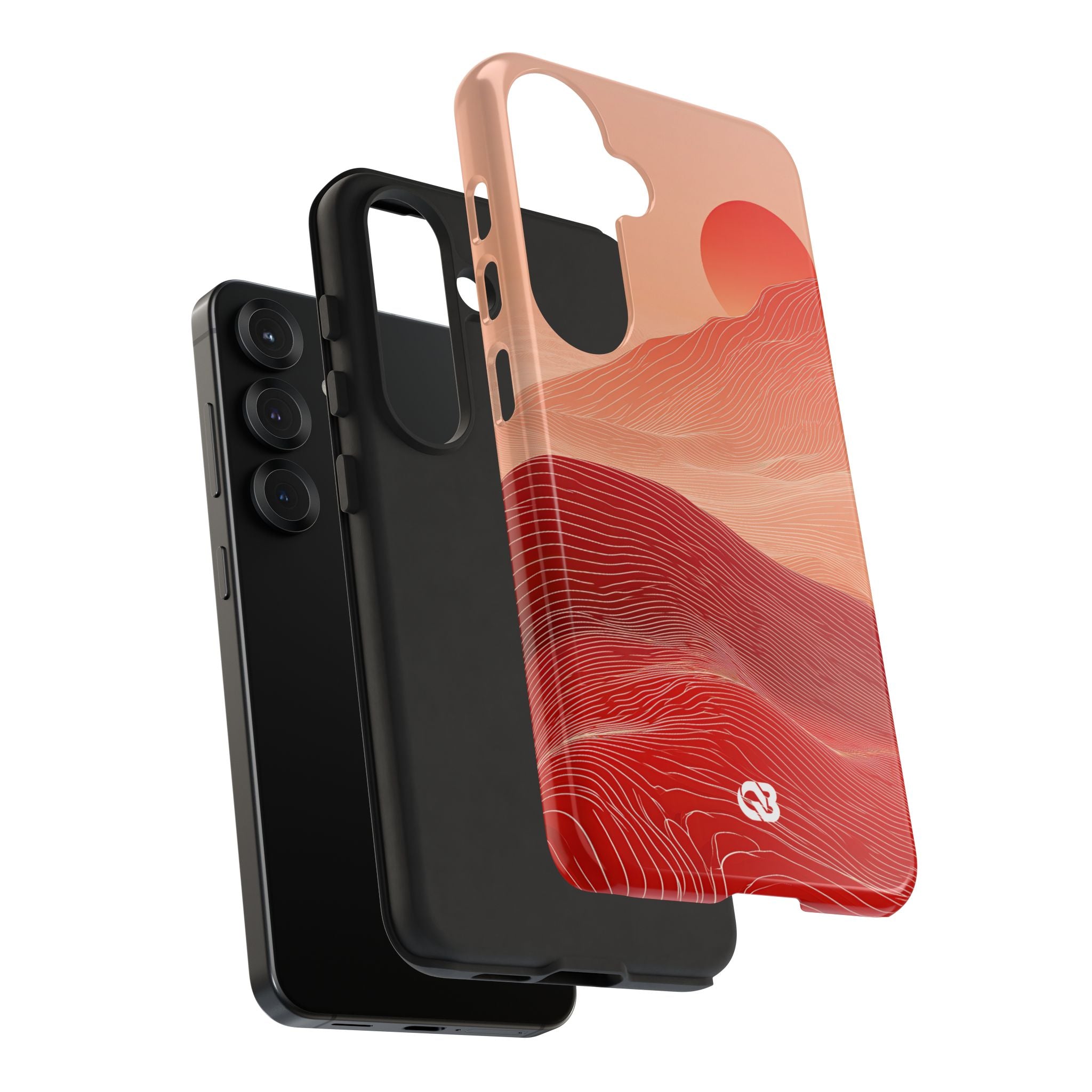 Red Tough Phone Case for Samsung - Crimson Ridge Lines