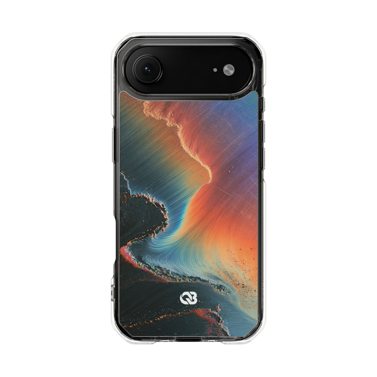 Prismatic Aura Shift · Clear Impact Magnetic Phone Case for iPhone · Blue