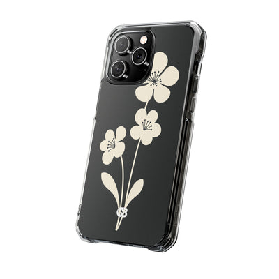 Black Impact MagSafe Phone Case for iPhone - Obsidian Cream Bloom