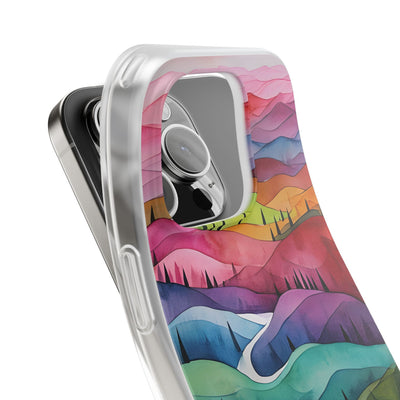 Fluid Rainbow Ridge · Soft Hoesje voor iPhone
