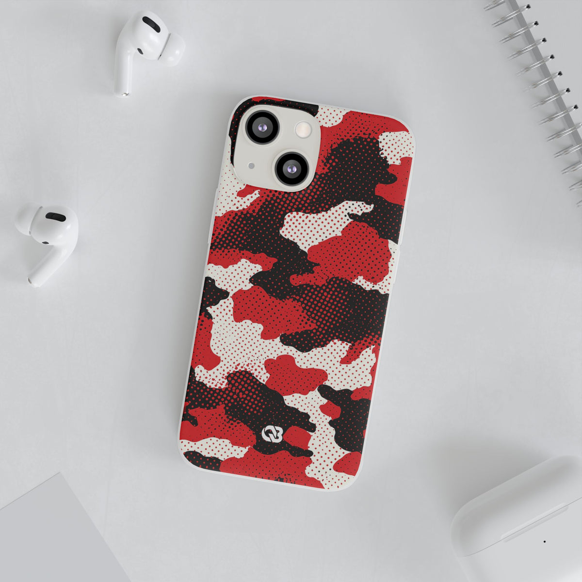 Crimson Halftone Camo · Lite Phone Case for iPhone ·  Red