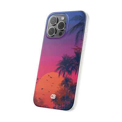 Neon Horizon Palms · Soft Capa para iPhone