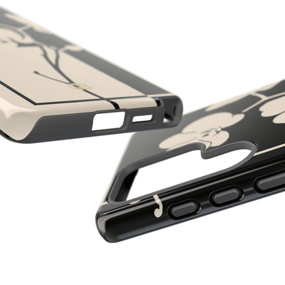Beige Tough Phone Case for Samsung - Nocturnal Orchid Frame