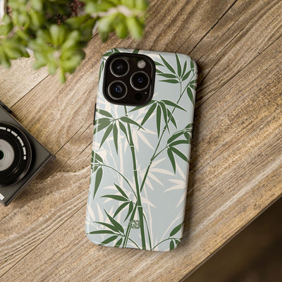 Green Tough Phone Case for iPhone - Kyoto Bamboo Canopy