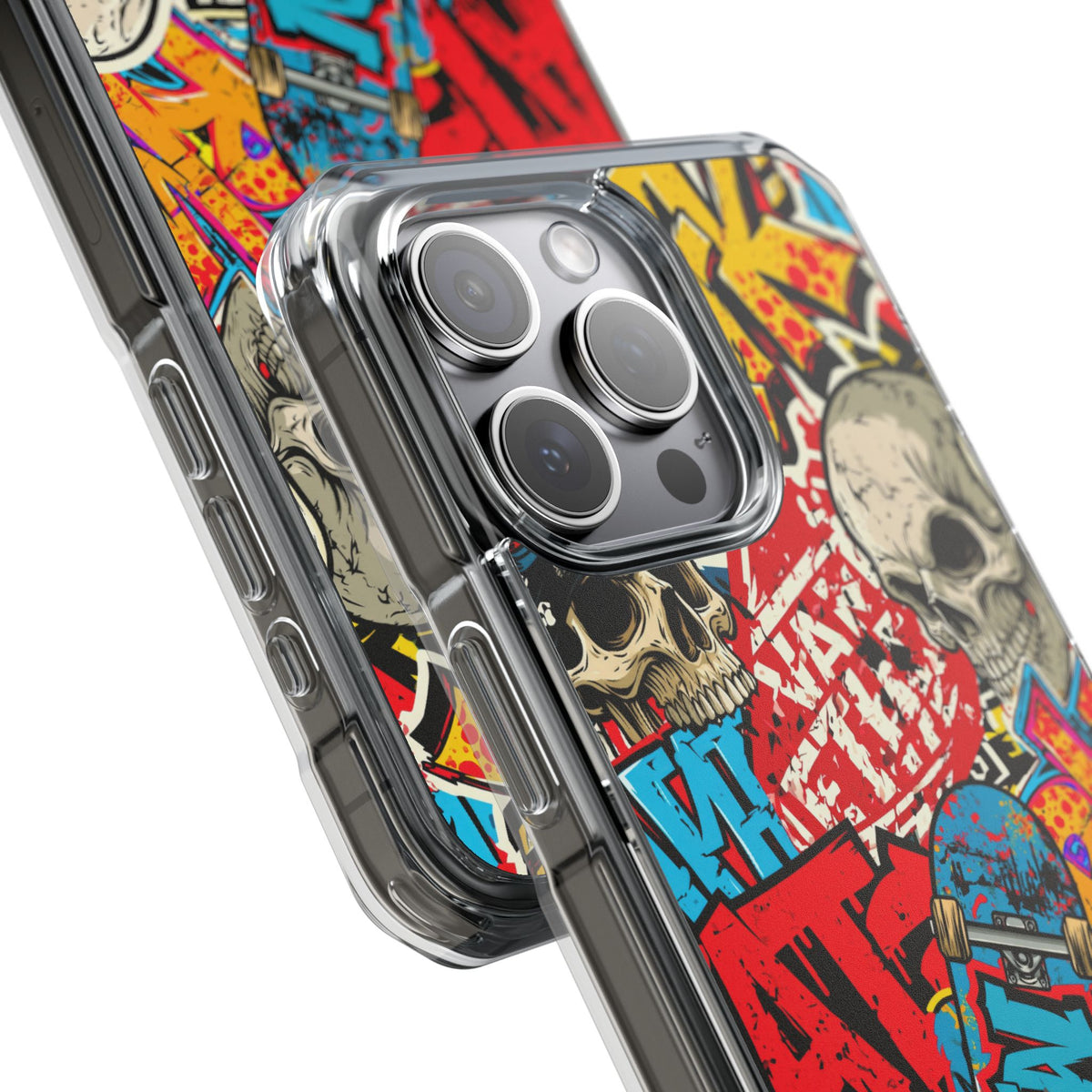 Skate Skull Riot · Clear Impact Magnetic Phone Case for iPhone · Red