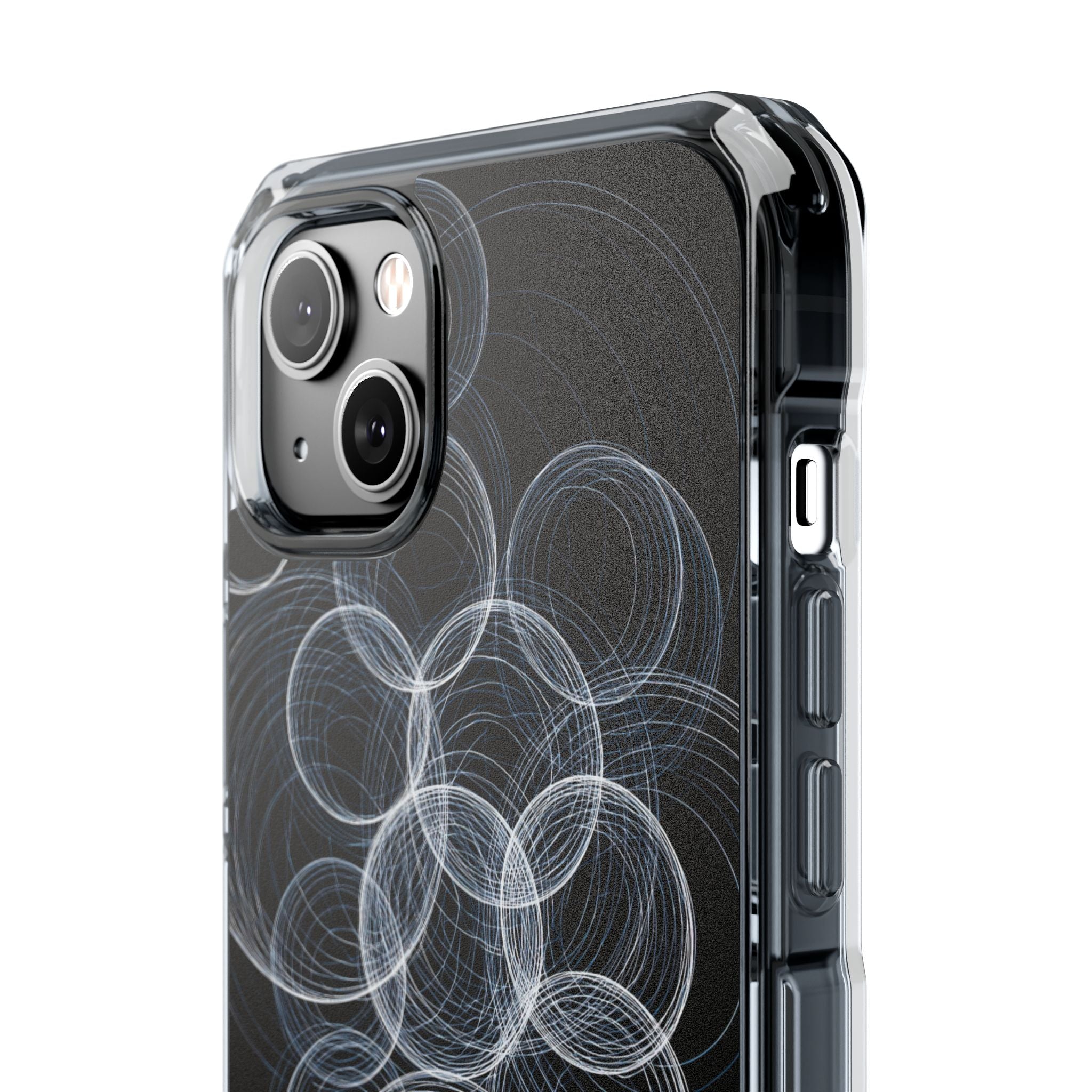 Black Impact MagSafe Phone Case for iPhone - Frosted Ring Matrix