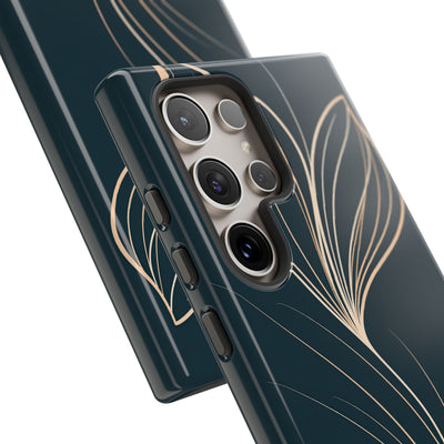 Teal Tough Phone Case for Samsung - Sandstone Silk Flora
