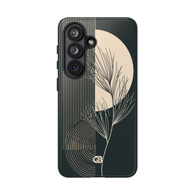 Black Tough Phone Case for Samsung - Obsidian Sand Willow