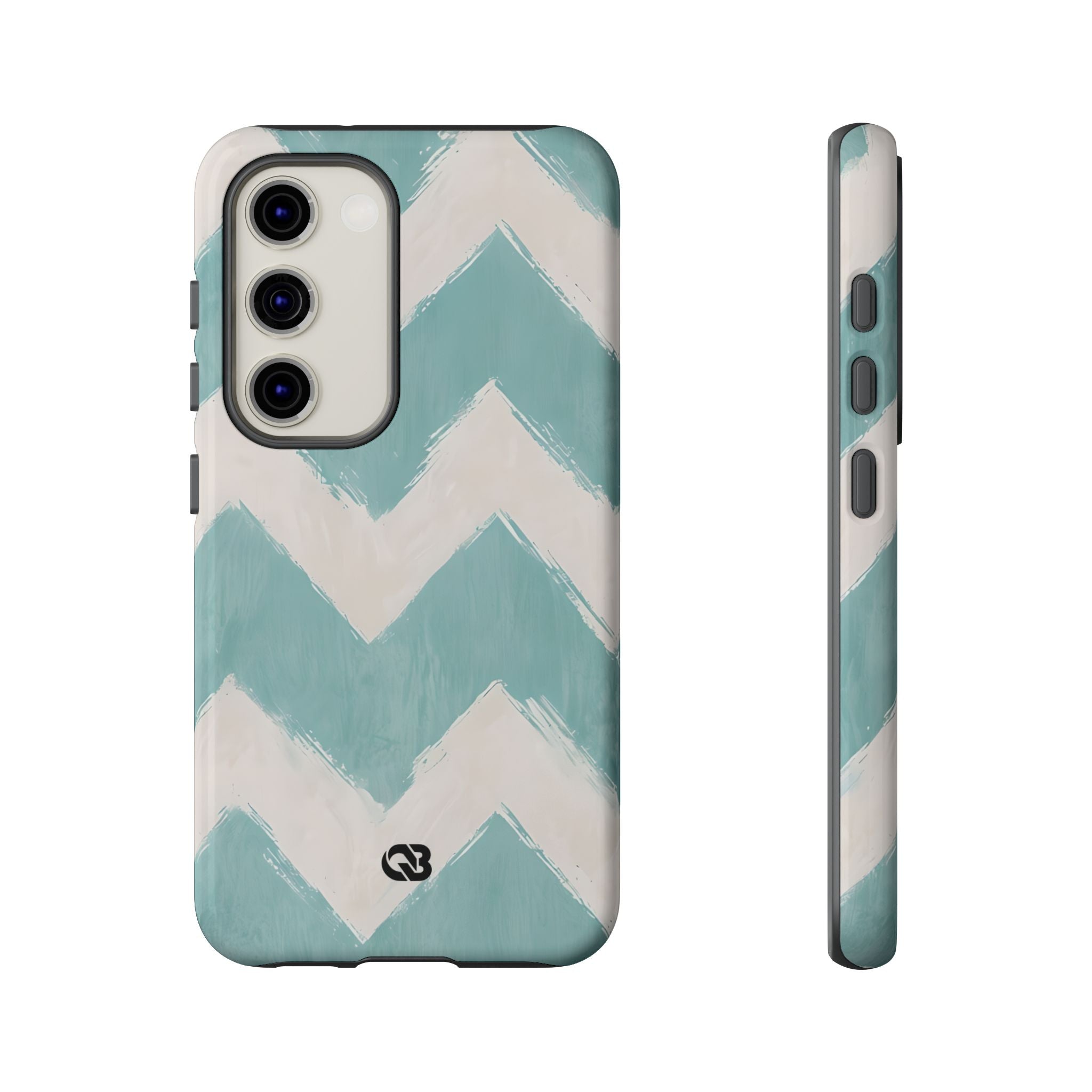 Teal Painted Chevron · Tough Phone Case for Samsung