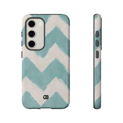 Teal Painted Chevron · Tough Phone Case for Samsung