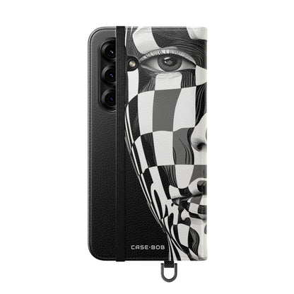 Mirrored Checkerboard Face - Samsung S25+ Case - Wallet