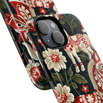 Nordic Dala Meadow · Tough 2.0 Magnetic Phone Case for iPhone · Red