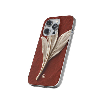 Carved Ivory Plume · Lite Phone Case for iPhone ·  Red