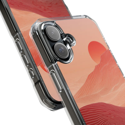 Crimson Dune Horizon · Clear Impact Magnetic Phone Case for iPhone · Red