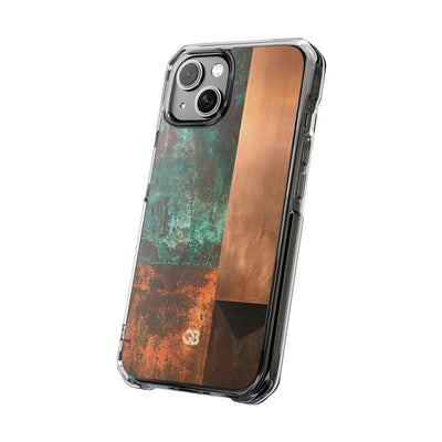 Teal Impact MagSafe Phone Case for iPhone - Verdigris Copper Slab