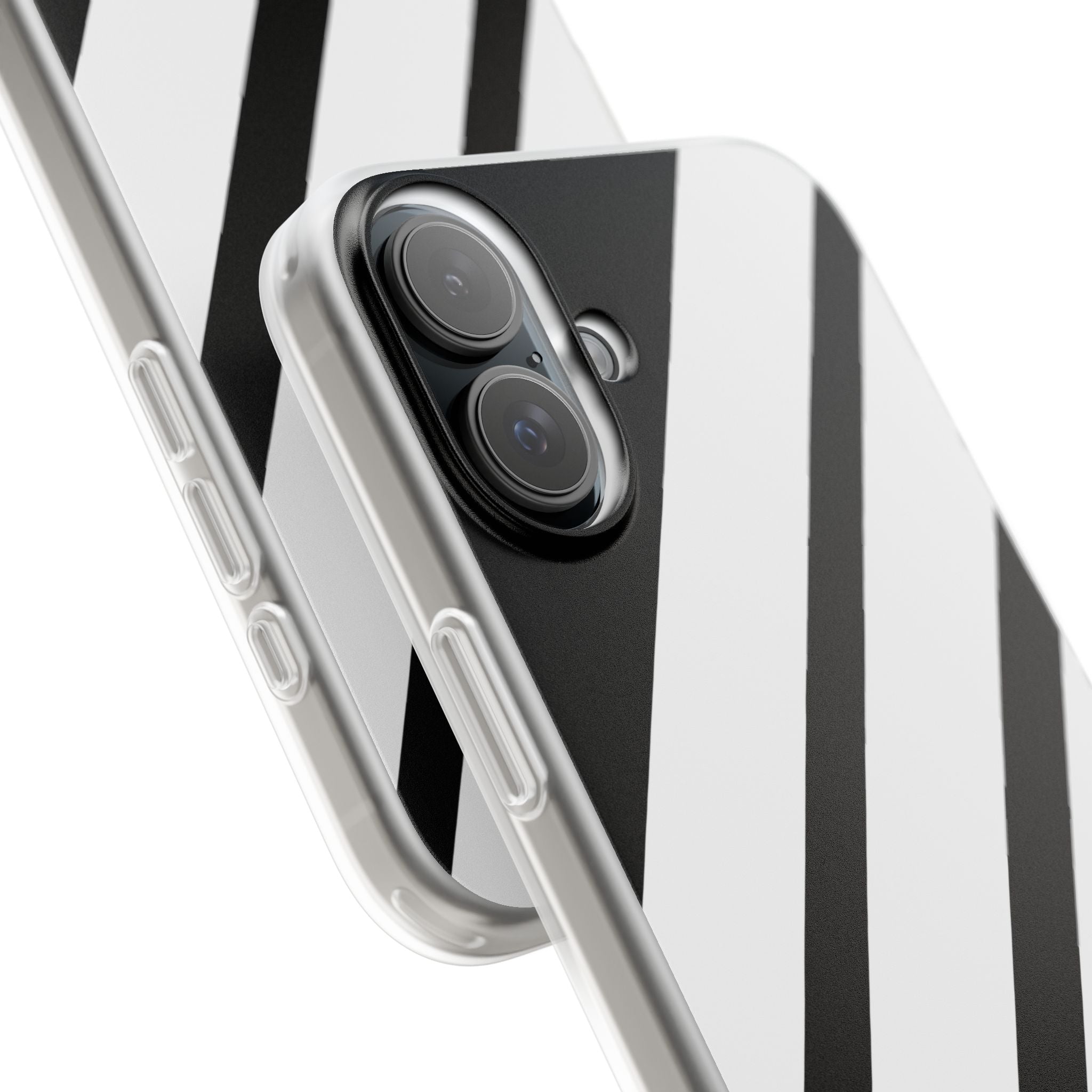 Diagonal Bands Noir iPhone 16 Plus Case - Soft