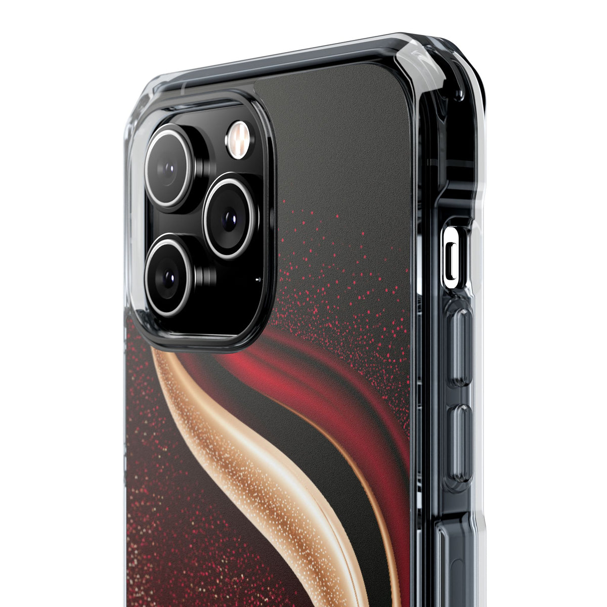 Gilded Crimson Flow · Clear Impact Magnetic Phone Case for iPhone · Red