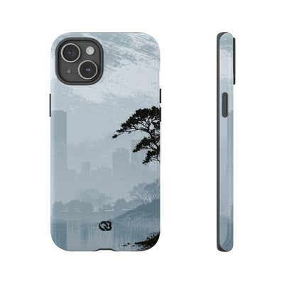 Grey Tough Phone Case for iPhone - Steel Slate Zen