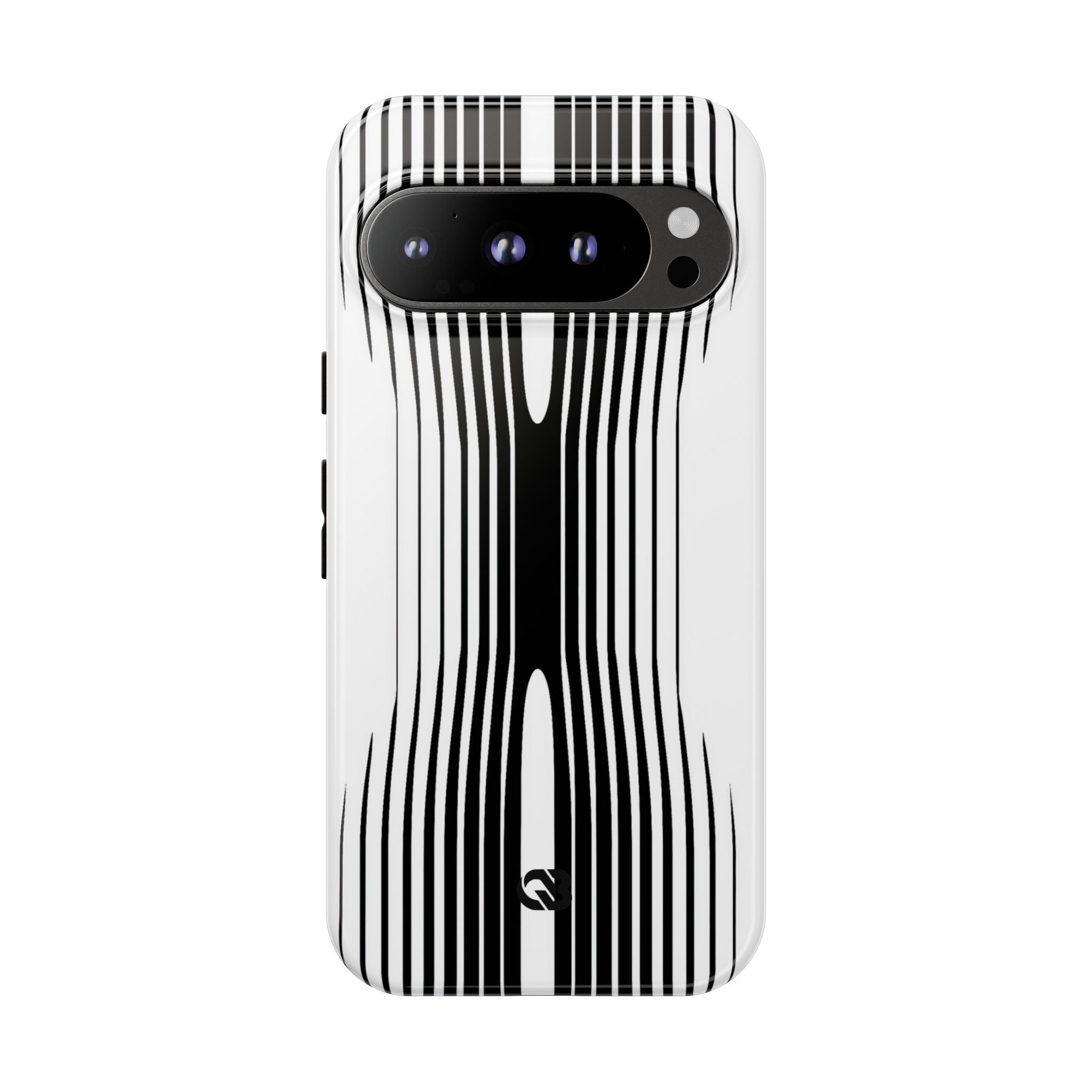 White Tough Phone Case for Google Pixel - Kinetic Mono Distortion