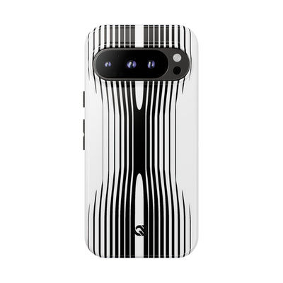 White Tough Phone Case for Google Pixel - Kinetic Mono Distortion