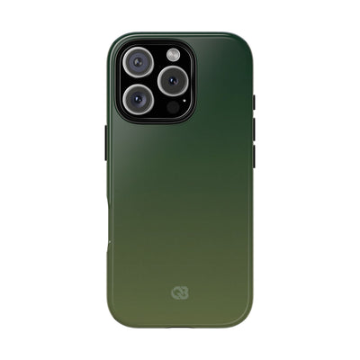 Green Tough Phone Case for iPhone - Shadow Moss Grain