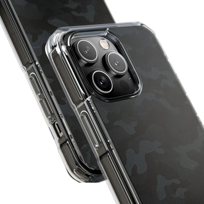 Blackout Urban Camo · Clear Impact Magnetic Phone Case for iPhone · Black