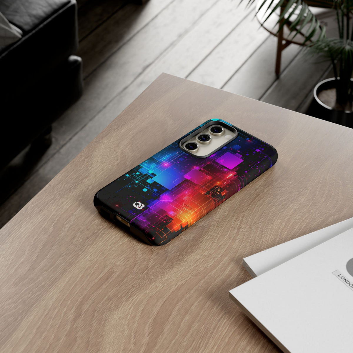 Spectral Circuit Grid · Tough Phone Case for Samsung · Black