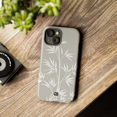 Beige Tough Phone Case for iPhone - Sandstone Bamboo Stalks