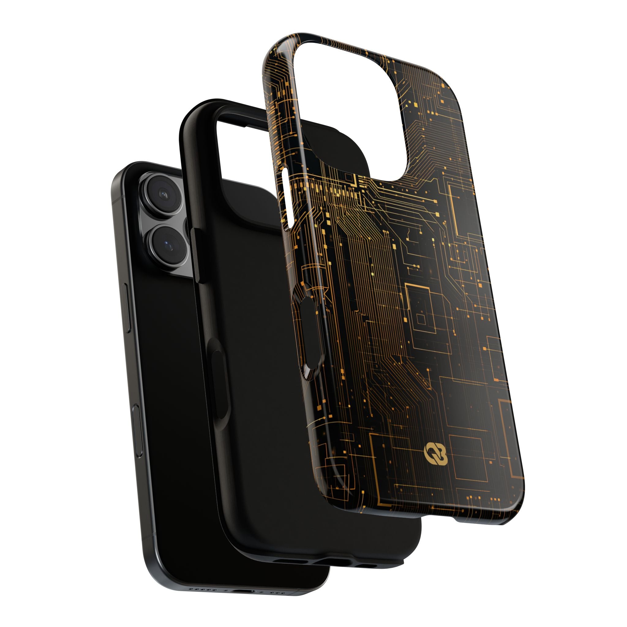 Gold Tough Phone Case for iPhone - Amber Core Mainframe