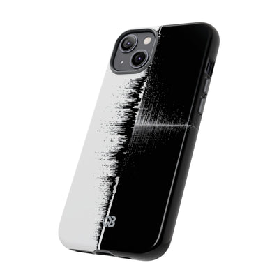 Black Tough Phone Case for iPhone - Static Signal Split