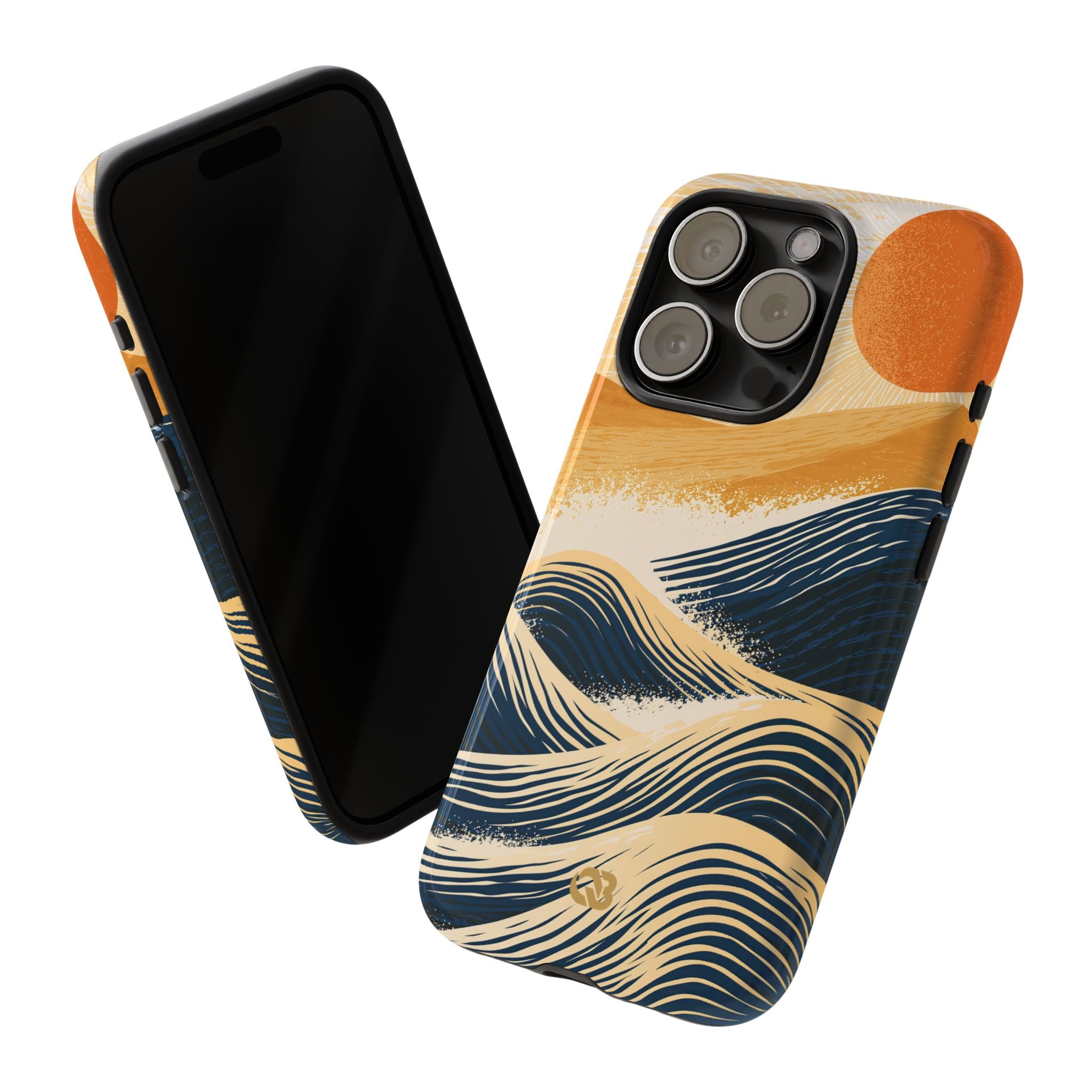 Blue Tough Phone Case for iPhone - Kyoto Cresting Tide