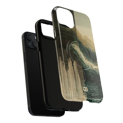 Beige Tough 2.0 Magsafe Phone Case for iPhone - Veridian Data Ridge