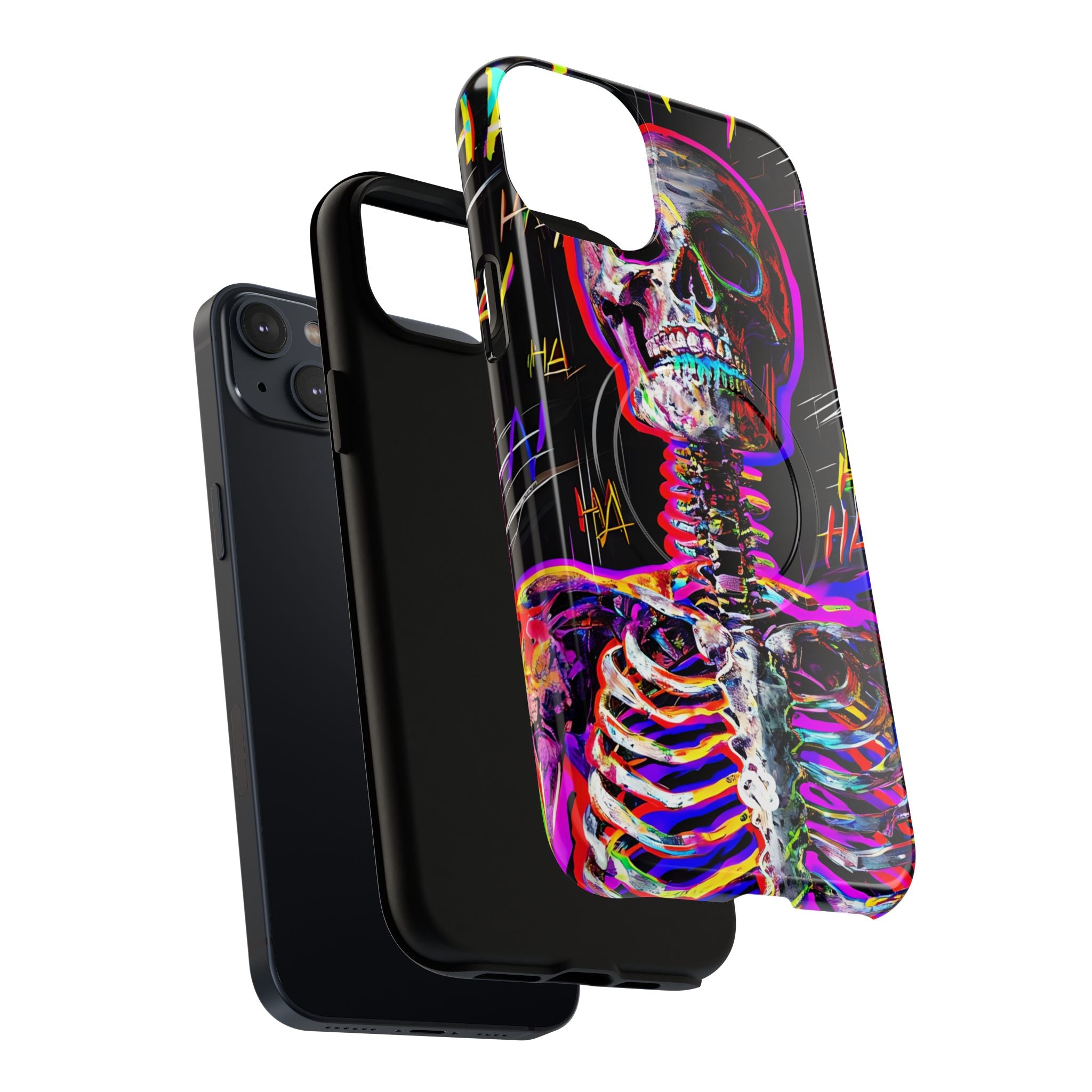Neon Glitch Skeleton · Tough+ Coque de téléphone pour iPhone · Magsafe