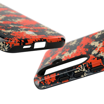 Signal Pixel Camo · Tough Phone Case for Samsung · Orange