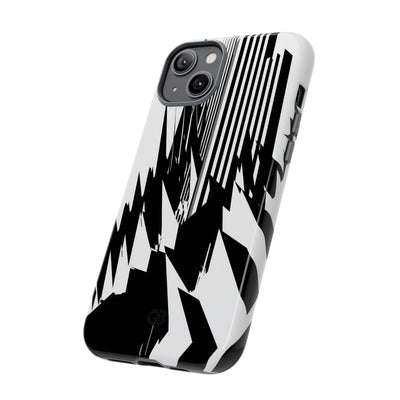 White Tough Phone Case for iPhone - Shattered Vector Spire