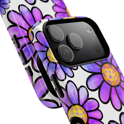 Violet Grunge Bloom · Tough+ Handyhülle für iPhone · Magsafe
