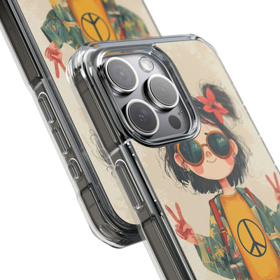 Retro Peace Girl · Impact Hoesje voor iPhone · Magsafe