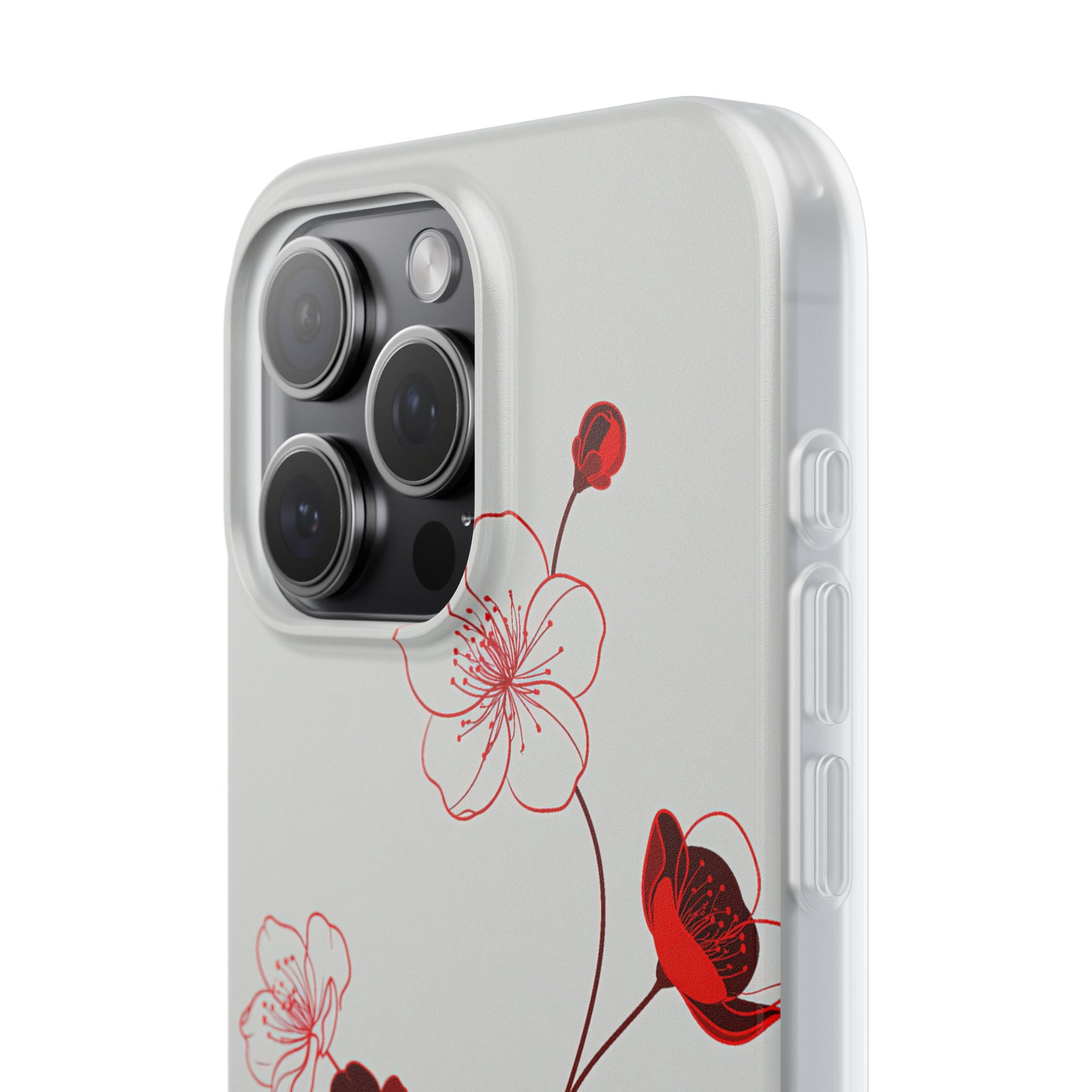 Red Lite Phone Case for iPhone - Kyoto Ember Bloom