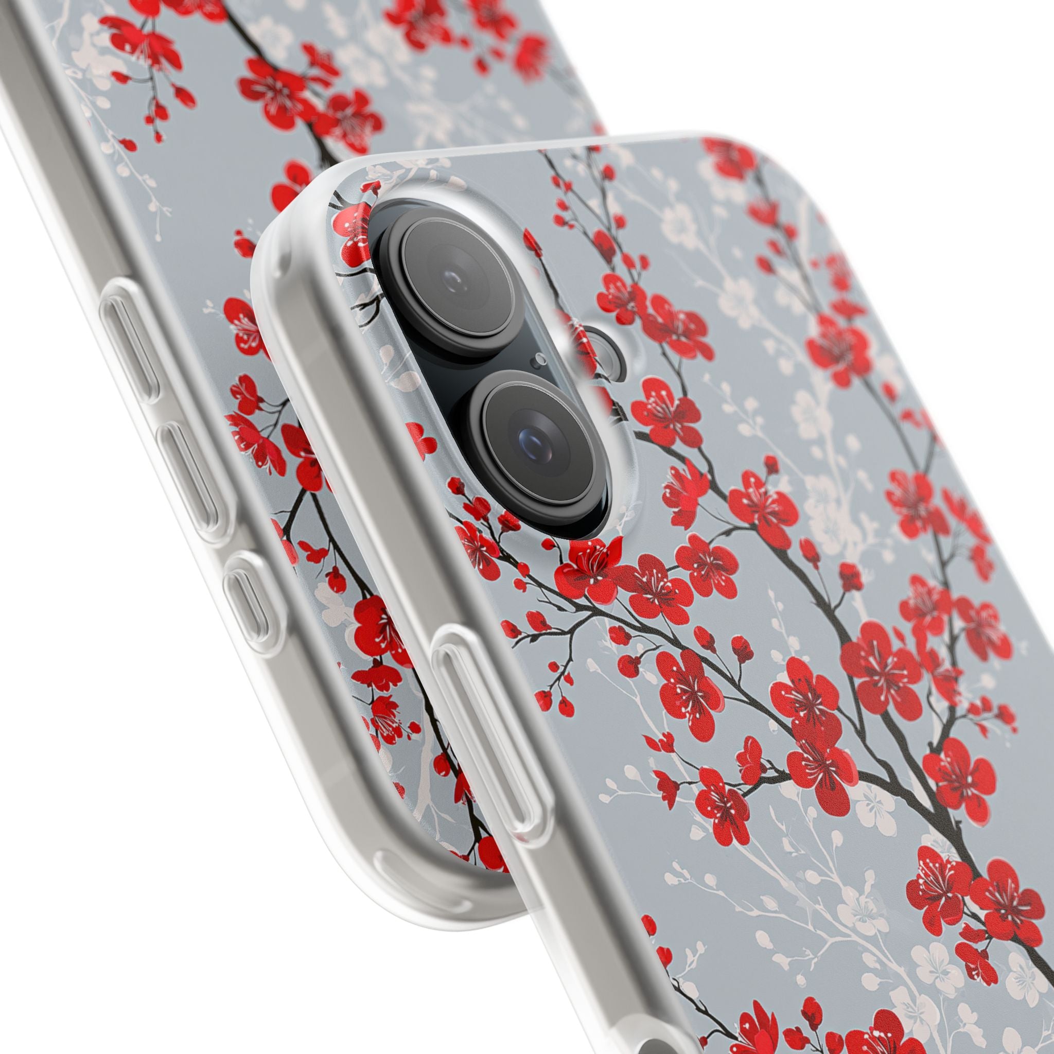 Grey Lite Phone Case for iPhone - Crimson Sakura Slate
