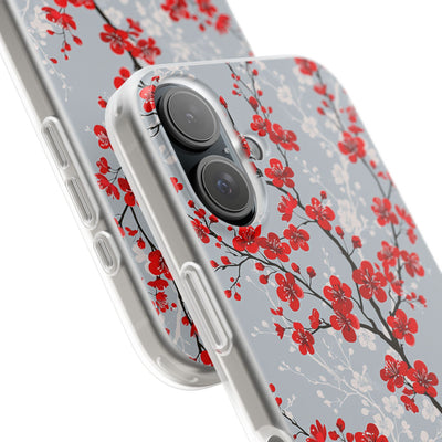 Grey Lite Phone Case for iPhone - Crimson Sakura Slate