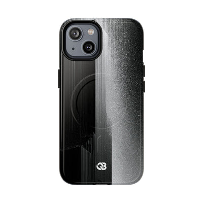 Black Tough 2.0 Magsafe Phone Case for iPhone - Brutalist Pixel Monolith